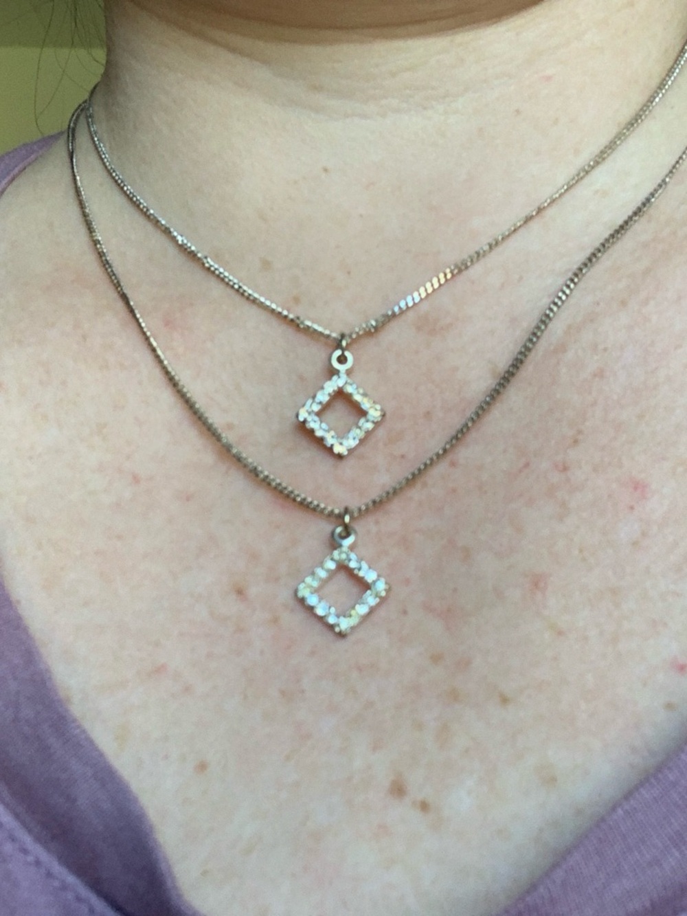Victoria's Secret Double Square Pendant Necklace NWOT– SHIPS TOMORROW